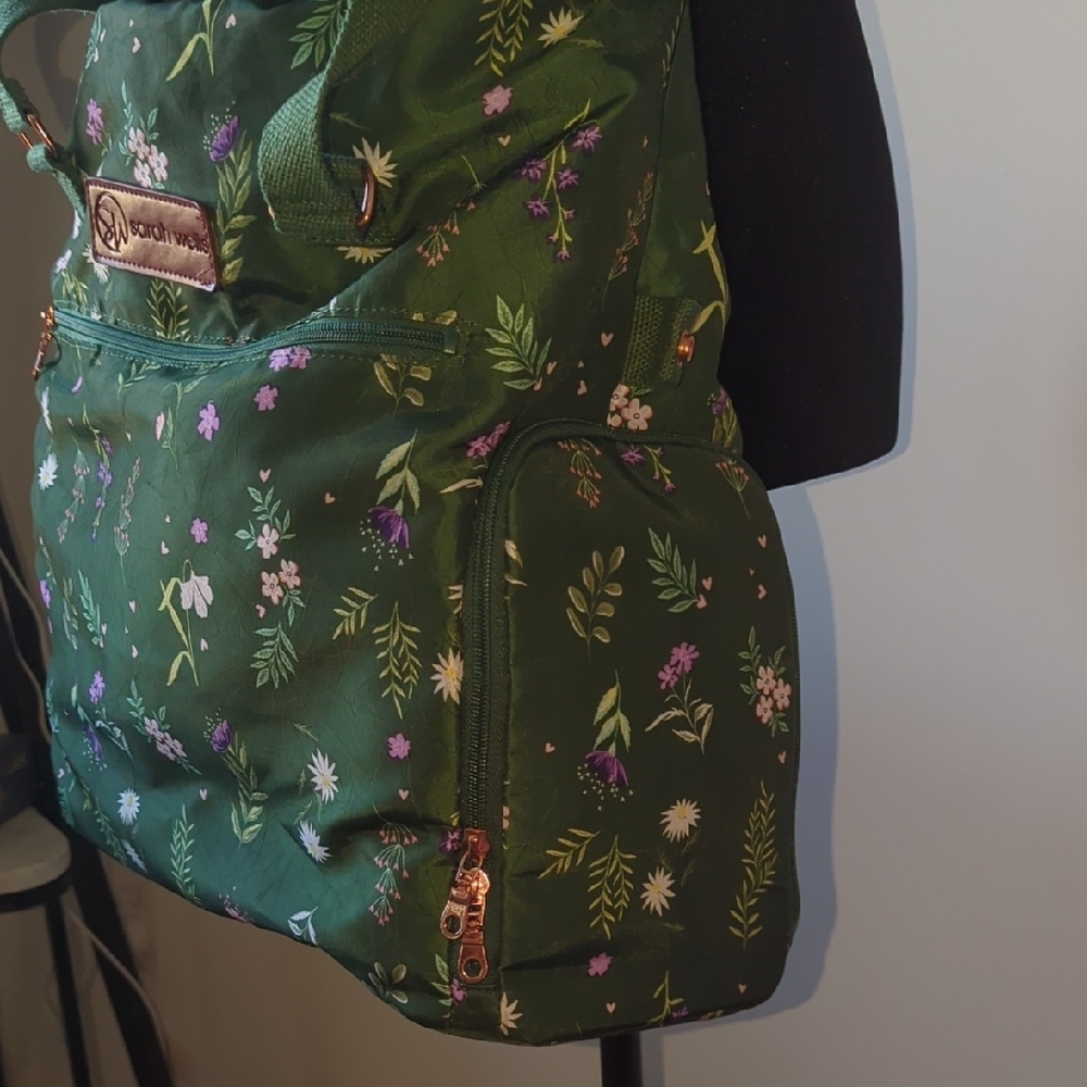 Green Floral Diaper Bag Sarah Wells - Picture 3 of 9